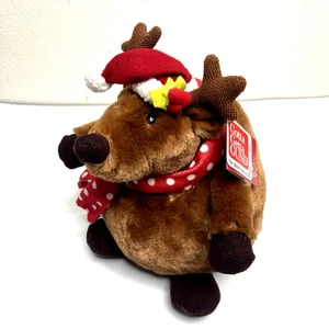 Gund Rolly Polly Brown Round Reindeer Stuffed Plush Toy Christmas 10” NWT 319844 - Picture 1 of 11