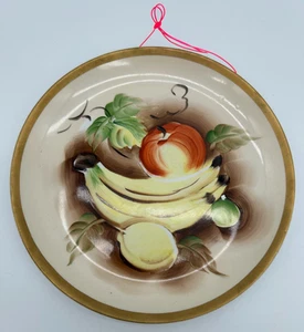 Norleans 8" Fruit Hanging Wall Plate~USED~Vintage Japan~Bananas Apple Lemon Lime - Picture 1 of 9