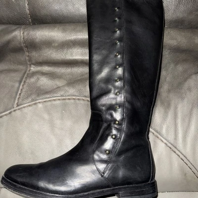 Women’s Cole Haan Leather Clessina  Tall Riding Boots Zip Black 9B - Image 1 of 4