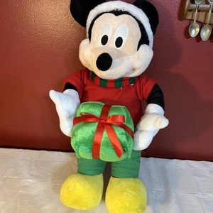 Disney Mickey Mouse 22" Plush Christmas Greeter w/Present by Gemmy IND. - Picture 1 of 7