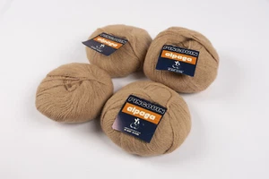 Vintage Pingouin Alpaga Garn 100% Alpaka Sportgewicht in Camel 4 Stück Peru - Bild 1 von 5