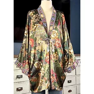 Johnny Was Tallulah Whimsical Reversible Parrot Kimono L - Picture 1 of 23
