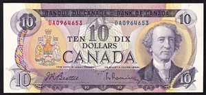 Canada 1971 $10 Ten Dollar Banknote Beattie - Rasminsky DA0964653 - Picture 1 of 2