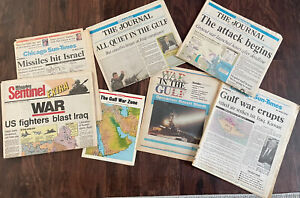 5 Newspapers DESERT STORM GULF 1991 Missile George Bush IRAQ Baghdad Israel War