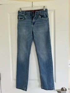 Levi's Girls Light Wash Blue Denim Jeans 514 Size 16 Stretch Elastic Band - Picture 1 of 8