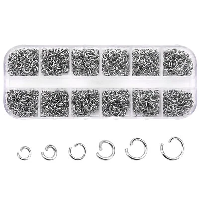 Set of 6 Sizes - Jump Rings, 4mm - 6mm, 20-21 Gauge, 10 Grams/Size - Image 1 of 4