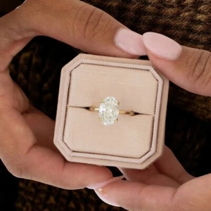 Anillo de compromiso de oro amarillo de 14k 1,50 quilates corte ovalado IGI diamante creado en laboratorio - Imagen 1 de 13
