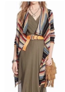 $598 Polo Ralph Lauren Small Serape Southwestern Sweater RRL Aztec Wrap Linen - Picture 1 of 10