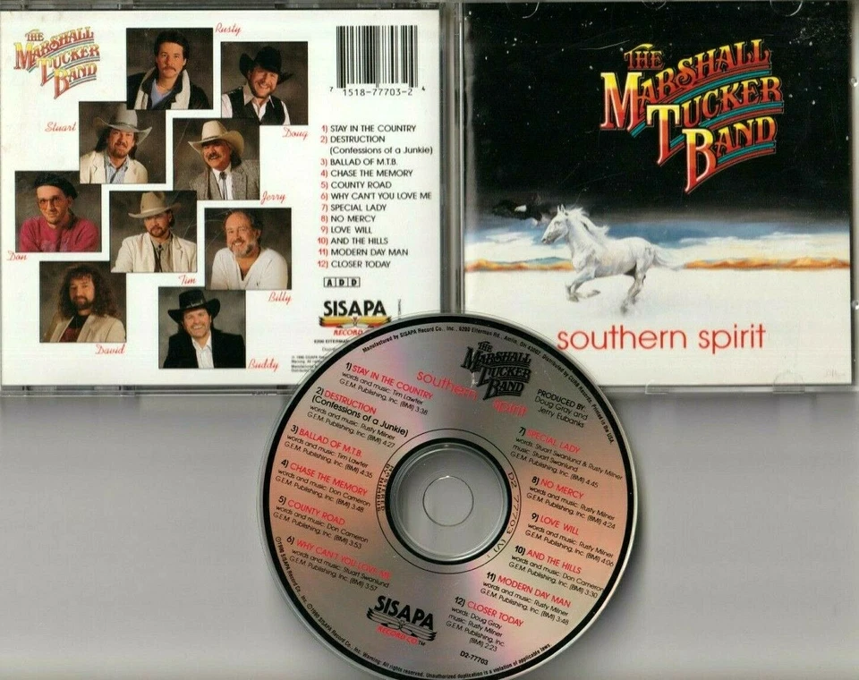 Southern Spirit by The Marshall Tucker Band (CD, 1990, FIRST PRESS) LIKE NEW Foto 1 de 1