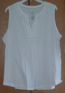 St. John's Bay Damen Tanktop weiß ärmellos Baumwolle - 1XL - NEU! - Bild 1 von 5