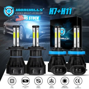 Kit de 4 lados faros LED de haz alto bajo 6000K para GMC Acadia 2007-2012 HID blanco - Imagen 1 de 12
