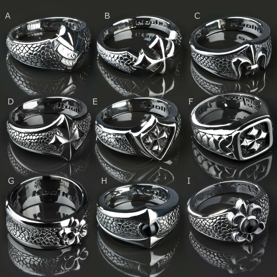 KoolKatana Anello IN Acciaio Inox Uomo Donna Gotico Biker Argento RS55 - Immagine 1 di 1