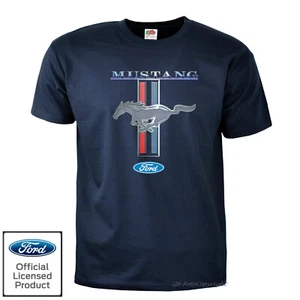 Camiseta FORD Mustang con licencia coche garaje logotipo clásico coche de EE. UU. *0167 azul marino - Imagen 1 de 3