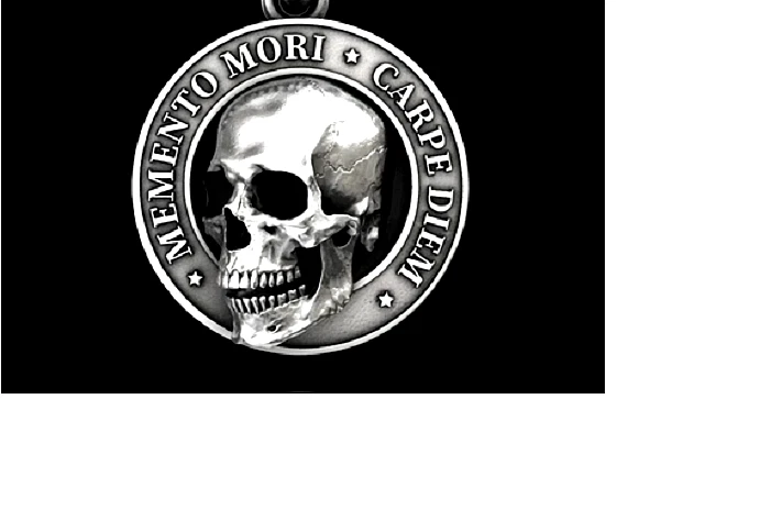 MEMENTO MORI CALAVERA CITA DE LA MUERTE Colgante En Plata de Ley 925 22" Collar HOMBRE Foto 1 de 4