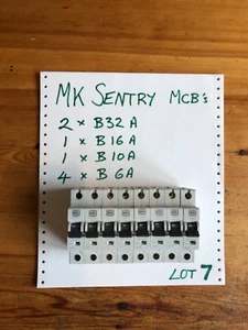 MK SENTRY MCBs job lot of 8 MCBs - Picture 1 of 8