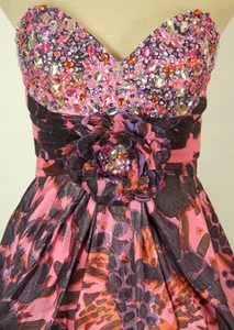 Neu Jovani rosa schulterfrei formell Kreuzfahrt $ 400 Heimkehr Kleid Größe 0 Luftpolster Abschlussball - Bild 1 von 12