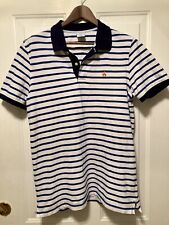 Men’s Brooks Brothers 818 Polo Slim Fit Shirt Size Large Blue/White Stripes Used