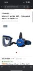 Blue and black clean air filter and mask, mask fits all face sizes