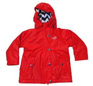 Muddy Puddles Girls Boys Rain Coat Red Removable Hood Toddler Size 12-18 Mos - Picture 1 of 9