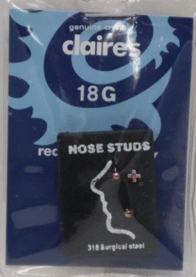 V3 s 18g crystal ball NOSE STUD BODY JEWELRY surgical steel claire's  - Image 1 of 3