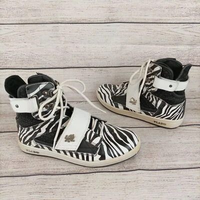Zapatillas altas Vlado Atlas para mujer 6 cebra con cordones negras blancas Foto 1 de 4