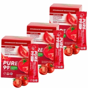 3x Vitamina Pomodoro Licopene Cura della Pelle Riduce Rughe Antiossidanti Pure99 30pz. - Foto 1 di 7