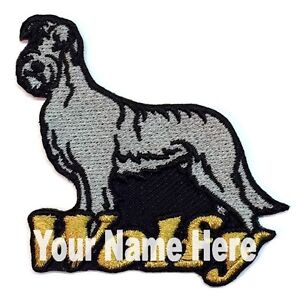 Irish Wolfhound Dog Custom Iron-on Patch With Name Personalized Free
