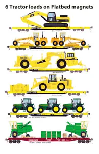 Tractor Loads on Flatcars 6 magnets by Andy Fletcher - Picture 1 of 1