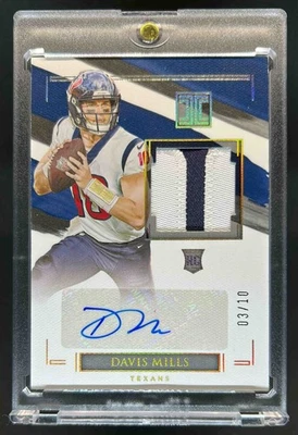 2021 Impeccable Davis Mills Rookie Patch Auto Gold RC #3/10 Texans - Image 1 of 2