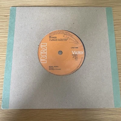 David Bowie Rebel Rebel Queen Bitch Solid orange 1973 7" vinyl record tested VGC - Image 1 of 3