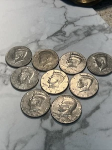 Half Dollar Kennedy No Reed Missing Edge Ridges Errors 9 Coins - Picture 1 of 14
