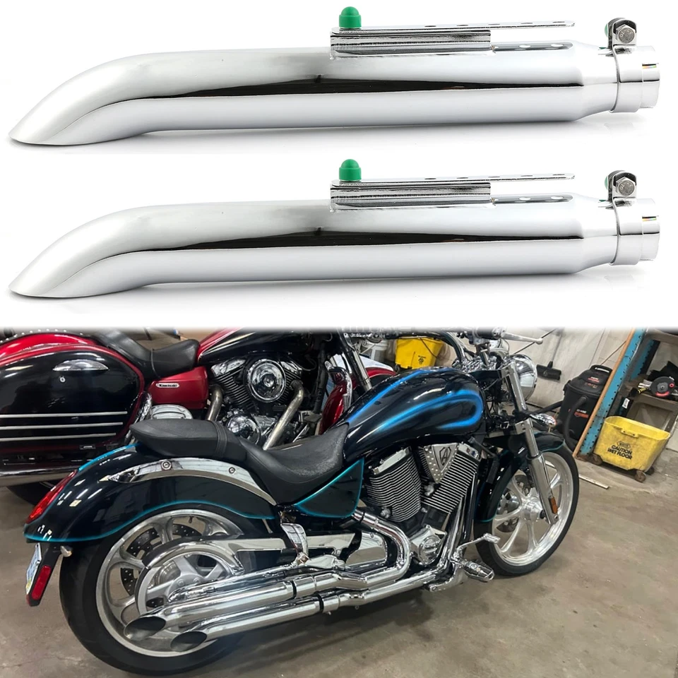 2pcs 20" Exhaust Muffler Pipe Silencers For Victory Vegas Jackpot Ness Signature - Image 1 of 4