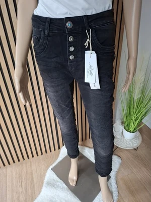 ❤️ Jewelly wie Karostar BAGGY Boyfriend Jeans Hose in Schwarz JW2590 - Bild 1 von 4