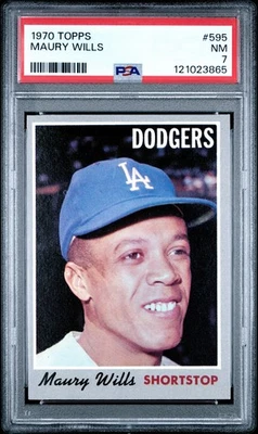 Topps Maury Wills #595 1970 PSA 7 casi nuevo Foto 1 de 2