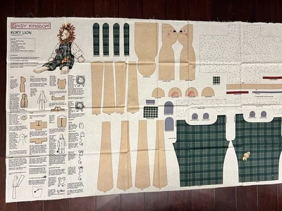 Panel de tela "Rory Lion" ©1998 Daisy Kingdom cortar y coser # 3761 1 panel completo Foto 1 de 4