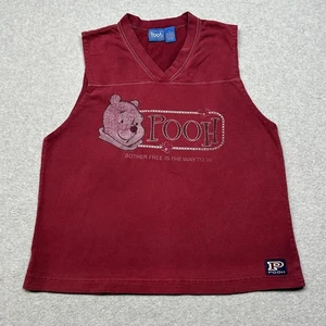 Disney Pooh Shirt Damen Large rot ärmellos Tank Top Bär Cartoon Grafik - Bild 1 von 8