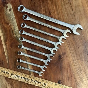 RARE Vintage =V= Craftsman 9pc 12 Point SAE Combination Wrench Set 1/2" - 1-1/4" - Picture 1 of 16