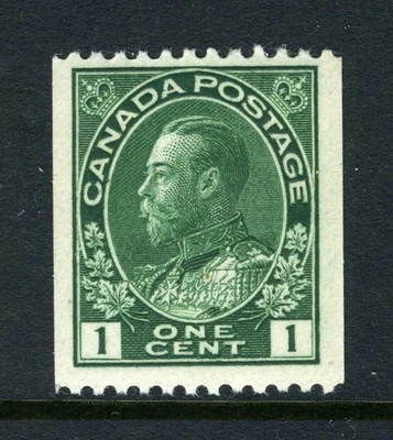CANADA Scott 131ii - NH - 1¢ Blue Green George V Admiral Coil (.032) - Image 1 of 2