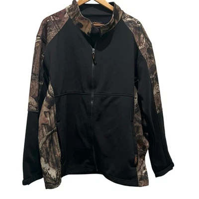 Chaqueta negra YUKON polar camuflada cremallera completa talla XL bolsillos al aire libre caza pesca Foto 1 de 4