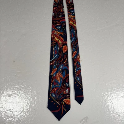 RUSH LIMBAUGH Colección Sin Límites CORBATA DE CUELLO DE SEDA PARA HOMBRE Patrón Psicodélico Foto 1 de 4