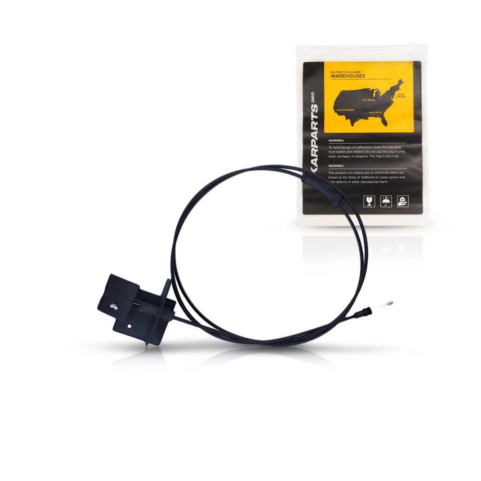 For Chevy Cavalier 1995-2005 Hood Release Cable | Black | Plastic/Metal w/Handle Foto 1 de 4