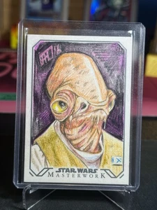 2016 Topps Star Wars Masterwork Sketch Admiral Ackbar by Brad Hudson - Picture 1 of 3