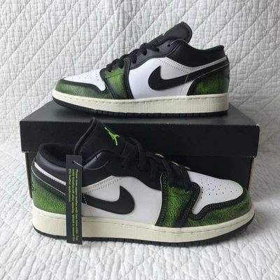 Air Jordan 1 Low SE (GS) Zapatos Juveniles Talla 6Y Negro Eléctrico Verde DO8244-003 Foto 1 de 4