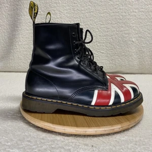 Botas Dr. Martens 1460 Union Jack Para Hombre Talla 10 UK 9 Negro Rojo Blanco Punk Inglaterra - Imagen 1 de 19