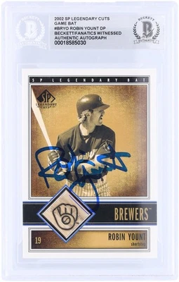 Robin Yount Brewers Signed 2002 Upper Deck SP Legendary Cuts #B-RYO BAS Card - Image 1 of 3