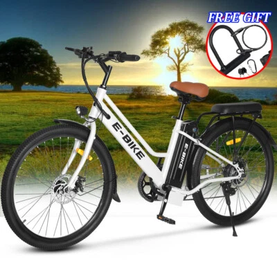 26'' 750W Electric Bike for Adults 36V Bicycle Manned Commuter Ebike 7 Speed US - Image 1 of 4
