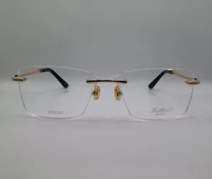 Zellini Lunettes ZL623 C1 23KGP Gold Plated Rimless Eyeglasses Frames 58-18-145 - Picture 1 of 5