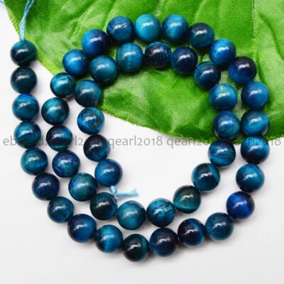 Cuentas sueltas redondas de piedras preciosas multicolores genuinas de 15"" 4/6/8/10/12 mm Foto 1 de 4