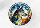 Stained glass effect Dog Wall Art Decal Sticker Vinyl Colourful sr42