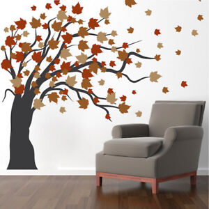 Autumn Spring Tree Wall Decal Wallpaper Floral Plant Life Removable Design, b35